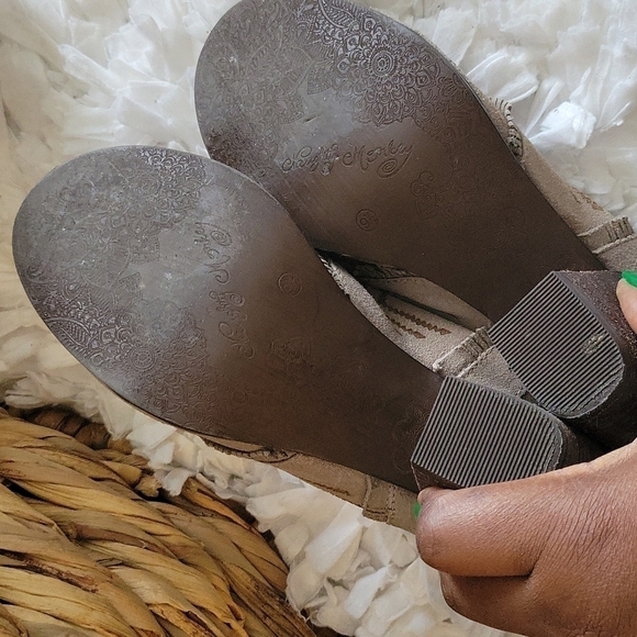 Naughty monkey peep toe cutout booties block heel boho size 9.5 - Picture 8 of 14